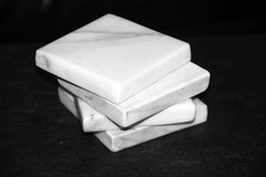 Hand Crafted Statuary Marble Stone Coaster Set