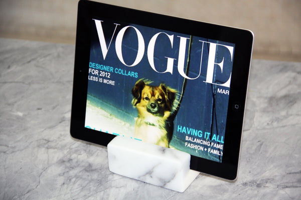 Hand Crafted Statuary Marble Stone iPad Dock